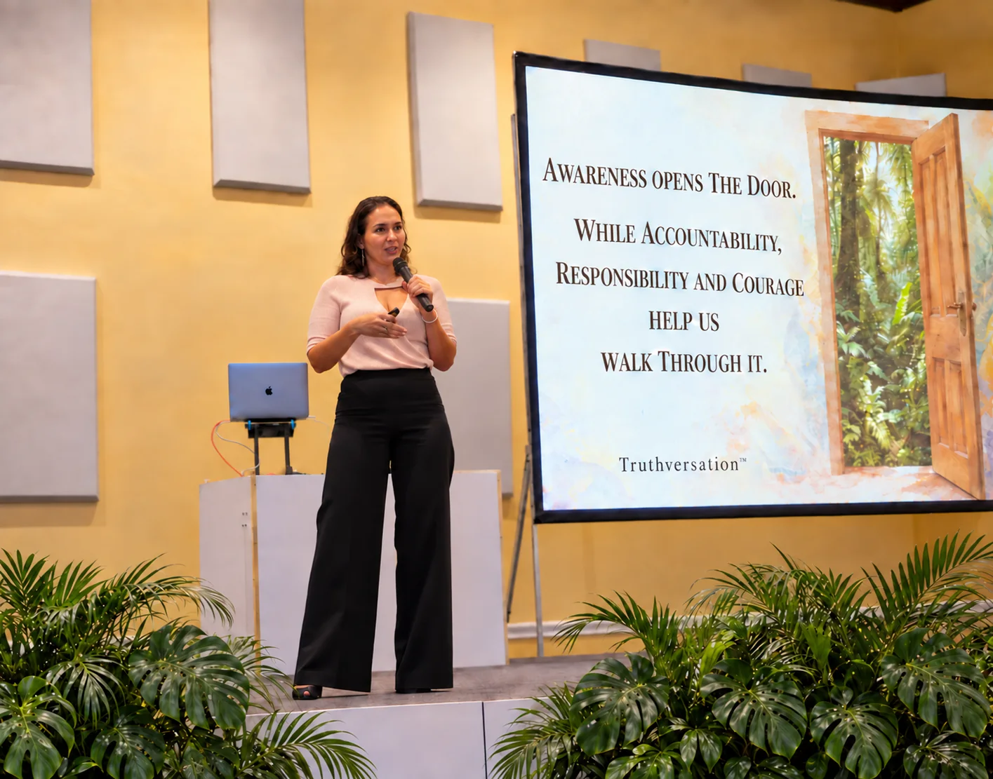 Erika speaking about awareness and accountability